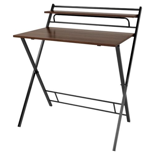 Escritorio Plegable 2 Niveles Cafe Mesa Trabajo Hogar Oficina