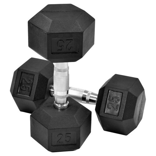 Par Mancuernas Hexagonales 25 Lbs 2pz Profesional 11.33 Kg