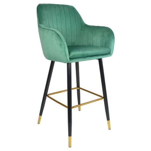 Silla Alta Tapizada Sillon Eames Terciopelo Verde