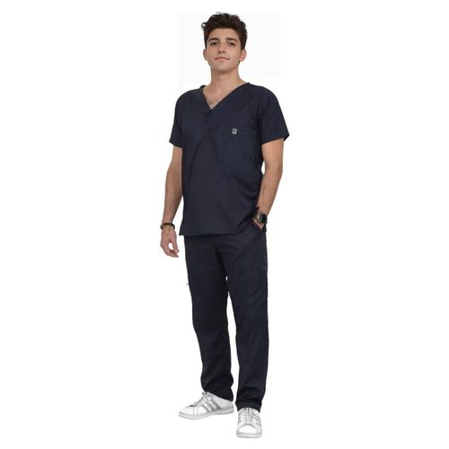 Uniforme Medico Pijama Quirurgica Hombre Recto Azul Oscuro XXL