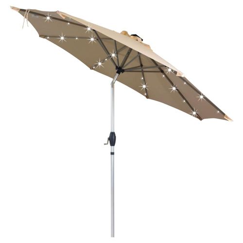 Sombrilla Con Luces Jardin Led Panel Solar Patio Hotel 2.7 metros