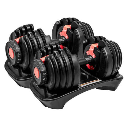 Set 2 Mancuernas Ajustables Pesas Automaticas 2 A 24kg Gym