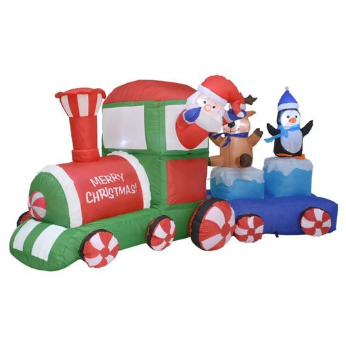 Inflable Navidad Tren Navideño 2.2m Decoracion Luz Led