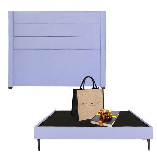 Cabecera Matrimonial Dicasa Lugo Lila + Base cama Dicasa Slim CZD