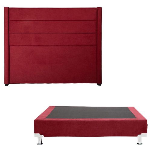 Cabecera Queen Size Dicasa Lugo Rojo + Box Dicasa Red CZD