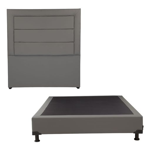Cabecera Individual Dicasa Bolt Gris Rata + Box Dicasa Vita CZD