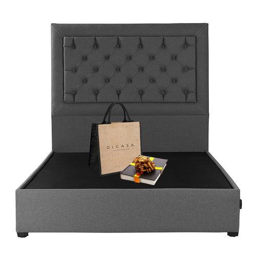 Cabecera Queen Size Dicasa Mary Gris + Base cama Dicasa Orlando CZD