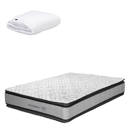 Colchón Queen Size Restonic Hoff + Protector de Colchón Cloud CZD