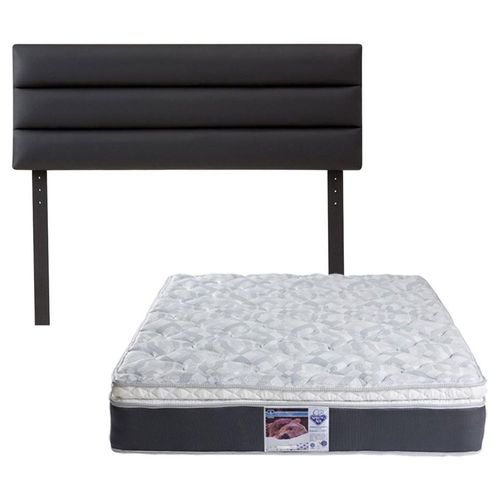 Cabecera Queen Size Dicasa Londres Negro + Colchón Spring Marte CZD