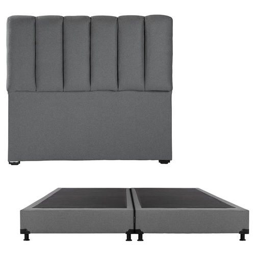 Cabecera King Size Dicasa Kami Gris + Box Dicasa Orly CZD