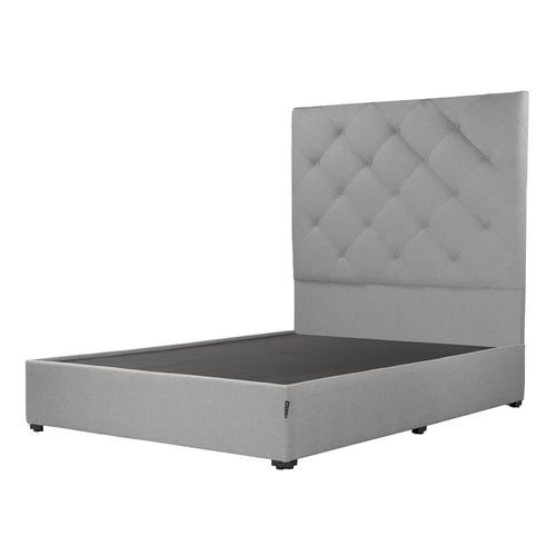 Cabecera Queen Size Dicasa Ikki Gris Claro + Base cama Kuant CZD