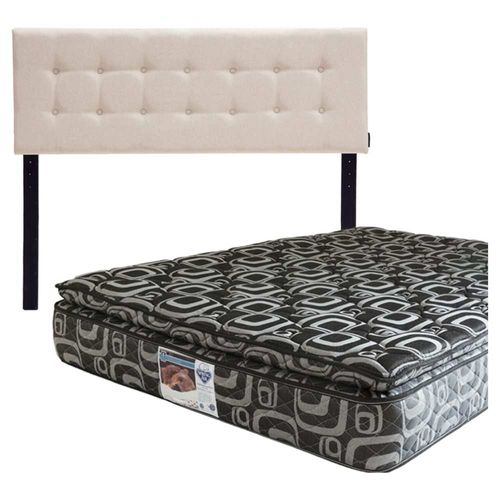 Cabecera Queen Size Dicasa Bilbao Beige + Colchón Spring A Morgan CZD