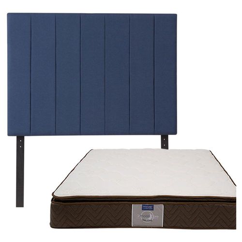 Cabecera Queen Size Dicasa Argos Azul + Colchón Restonic Nautilus CZD