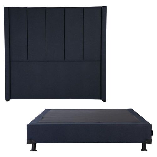 Cabecera Queen Size Dicasa Nizza Azul Marino + Box Dicasa Orly CZD