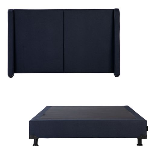 Cabecera Queen Size Dicasa Milan Azul Marino + Box Dicasa Blu CZD