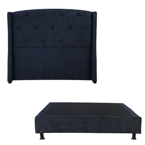 Cabecera Queen Size Dicasa Zefyr Azul Indigo + Box Dicasa Niza CZD