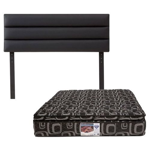 Cabecera Queen Size Dicasa Londres Negro + Colchón Spring Morgan CZD