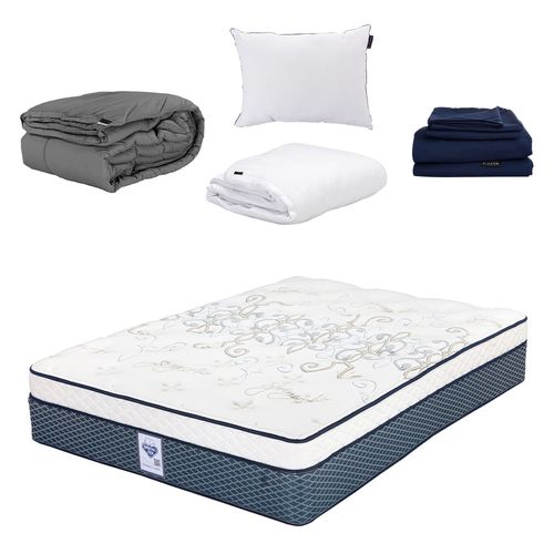 Colchón Queen Size Spring Air Cantabria + Blancos Dicasa CZD