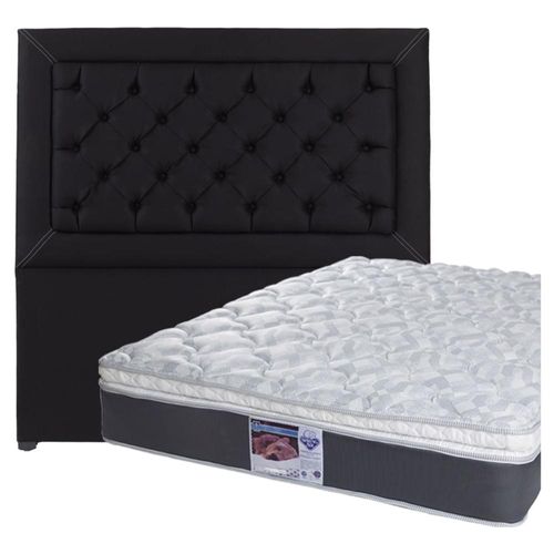 Cabecera Queen Size Dicasa Mary Negro + Colchón Spring Air Marte CZD