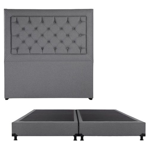 Cabecera King Size Dicasa Mary Gris + Box Dicasa Orly CZD