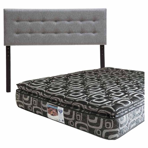 Cabecera Queen Size Dicasa Bilbao Gris + Colchón Spring Air Morgan CZD