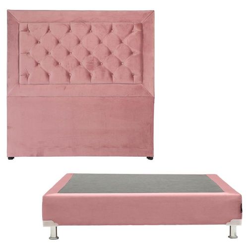 Cabecera Queen Size Dicasa Mary Palo de Rosa + Box Dicasa Dante CZD