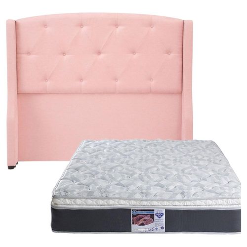 Cabecera Queen Size Dicasa Zefyr Rosa + Colchón Spring Air Marte CZD