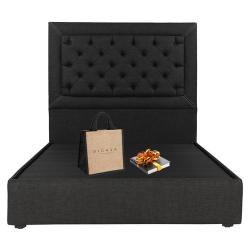 Cabecera Queen Size Dicasa Mary Negro + Base cama Belt CZD