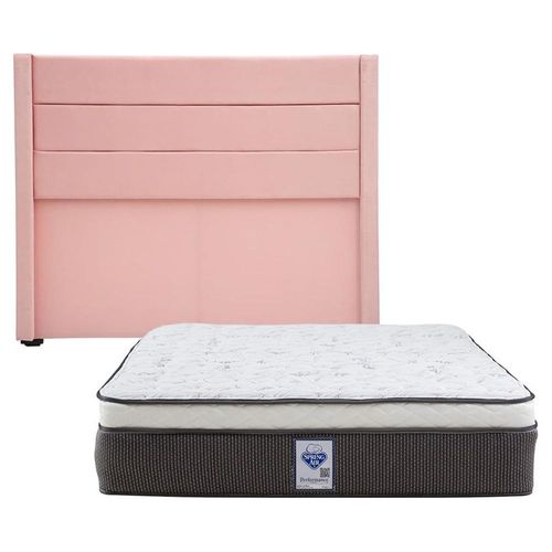 Cabecera Matrimonial Dicasa Lugo Rosa + Colchón Spring Air LeMans CZD