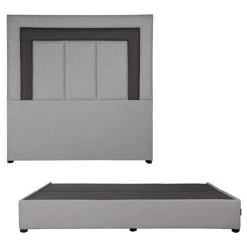 Cabecera King Size Dicasa Bora Gris C con Gris O+ Box Dicasa Kuant CZD