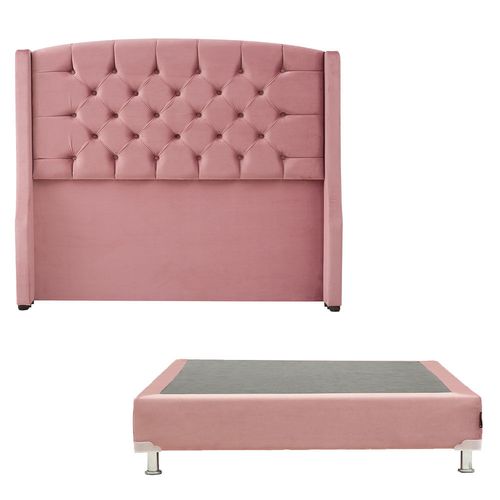 Cabecera Queen Size Dicasa Sitka Palo de Rosa + Box Dicasa Dante CZD