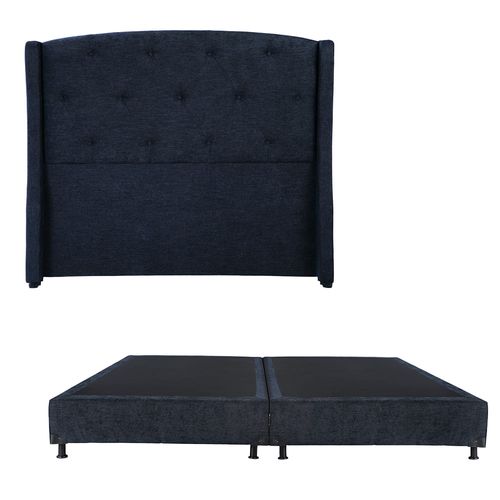 Cabecera King Size Dicasa Zefyr Azul Indigo + Box Dicasa Niza CZD