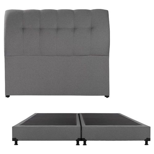 Cabecera King Size Dicasa Nube Gris Orleans + Box Dicasa Orly CZD