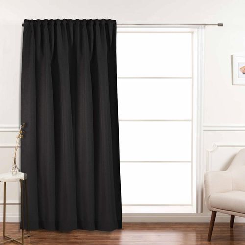 Set Cortina de Ventana Polo One Curri Crudo Lisa Negro