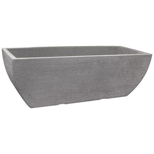 Maceta moderna para exteriores tipo jardinera 45 cm de largo BOXE color gris stone de Polietileno ultra ligera Artego Japi Hecho en Brasil