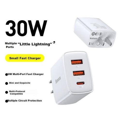 Cargador Beisi Duo 30W USB-C Blanco