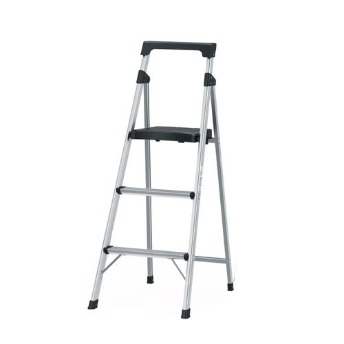 Escalera tubular plegable TRUPER 3 peldaños aluminio 16764 plateado