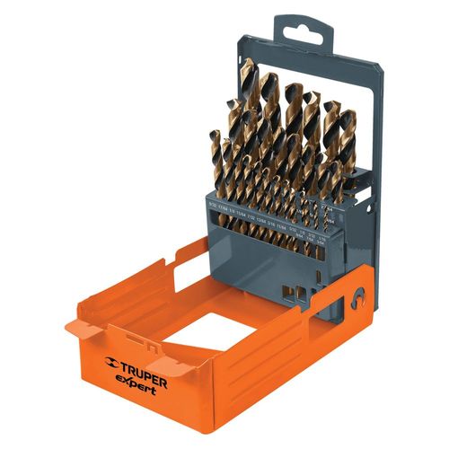 Juego de 29 brocas Truper HSS para metal en estuche 50004 naranja