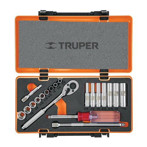 Juego de 20 herramientas TRUPER para mecánico JD14X21P naranja