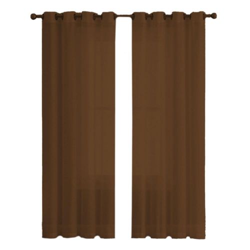 Cortina traslucida con argollas HG-CR-001724 color Chocolate