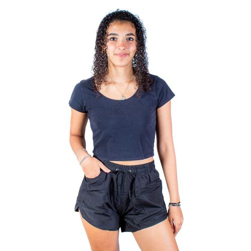 Short De Baño. Bañador Para Dama Liso Negro