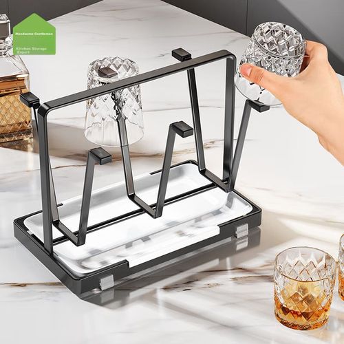 Escurridor para vasos y copas negro