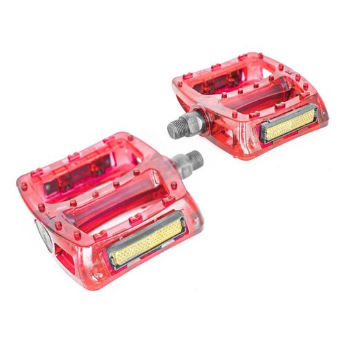 Pedales para bicicleta MTB 9/16 rojo transparente WP-601 Mariluz