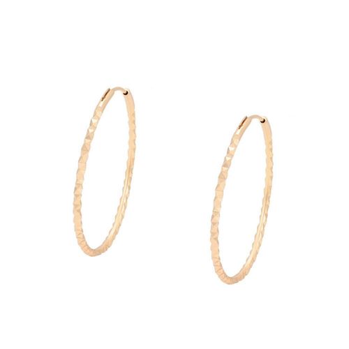 Arracadas Facetadas Diamantadas 4cm Med Oro 18K Laminado Dorado