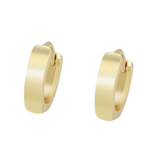 Arracadas Huggies Lisa Niña Adulto Unisex Oro 14K Laminado Dorado