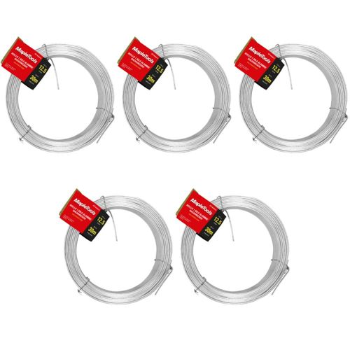 5 Rollos Alambre Galvanizado Calibre 12.5 1kg c/u Maple Tools