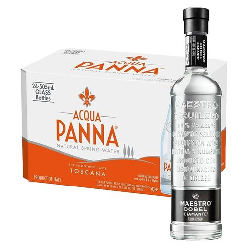 Pack 24 Agua Panna 250 ml + Tequila Maestro Dobel Diamante 700 ml