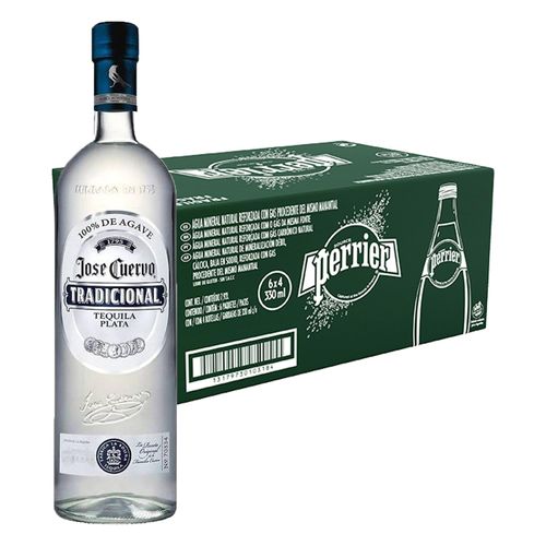 Pack 24 Agua Perrier 330 ml + Tequila Jose CuervoTradicional Plata 950 ml