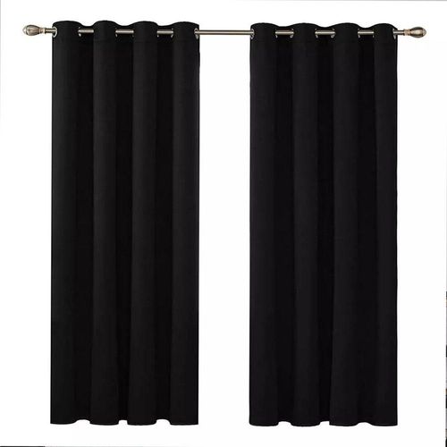 Cortinas Blackout para bloquear luz y ruido Negro Kyuden Home