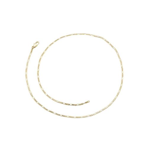 Cadena Unisex de Oro Laminado 18K Tejido Figaro 50 cm x 2 mm Dorado